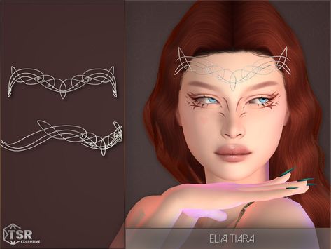 The Sims Resource - Elva Tiara Elf Crown, Fantasy Crown, Sims 4 Piercings, Sims 4 Tattoos, Tiara Gold, Cc Sims4, Pelo Sims, Elves Fantasy, Sims 4 Children