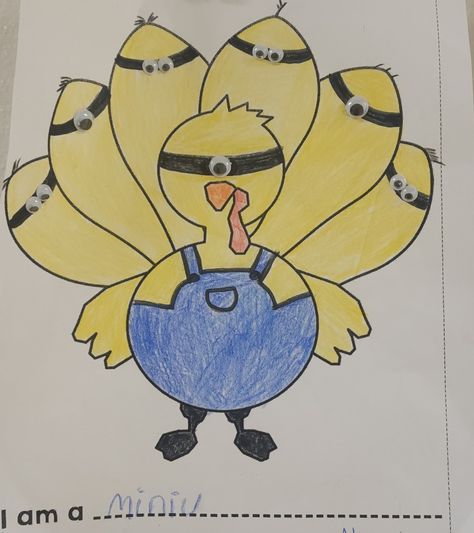 Hide The Turkey, Turkey Trouble, Turkey Disguise Project, Teacher Decor, Turkey Disguise, Minion, Cartoon Characters, Decor Ideas, Thanksgiving