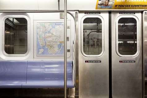 Subway Train Interior, Subway Seats, Subway Interior, Nyc Subway Train, Train Interior, New York Police, Subway Train, Palette Art, U Bahn