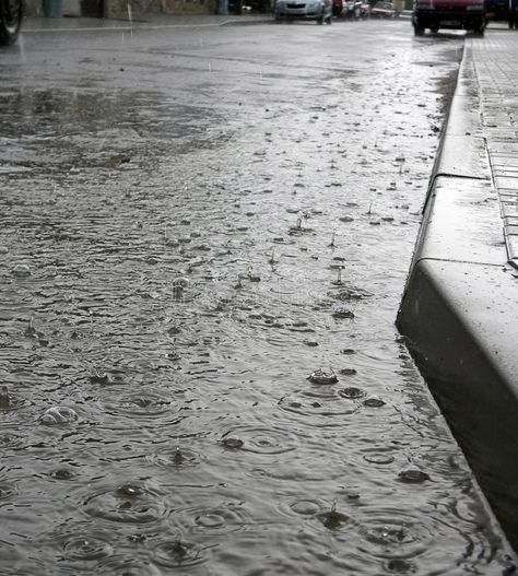 Rain on the street. Heavy rain on the street #Sponsored , #ad, #Sponsored, #Rain, #Heavy, #rain, #street Heavy Rain, Rain Street Aesthetic, Rain On Street, Heavy Rain Wallpaper, Rainy Parking Lot, Heavy Rain Aesthetic, Concrete Aesthetic, Rainy Cobblestone Street, Rain Street