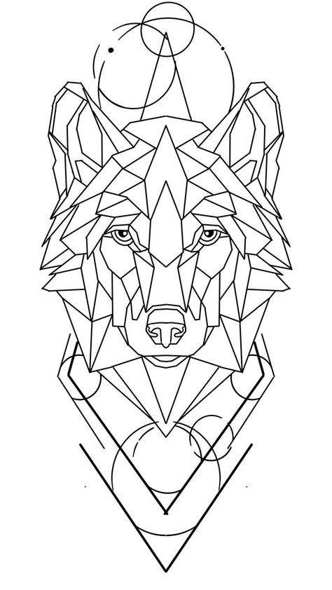 Pin em stencil ideas Geometric Wolf Wallpaper, Geometric Tattoo Stencil, Geometric Wolf Tattoo, Geometric Animal Tattoo, Geometric Art Animal, Geometric Mandala Tattoo, Stencil Outline, Geometric Wolf, Tattoo Outline Drawing