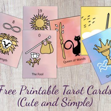 Free Printable Tarot Cards ( Cute and Simple ) 78 Cards Free Tarot Card Deck Printable, Diy Tarot Cards Ideas, Printable Tarot Deck, Tarot Printable Free, Tarot Cards Diy, Oracle Cards Decks Printable, Diy Tarot Cards How To Make, Printable Tarot Cards Free, Printable Tarot Cards