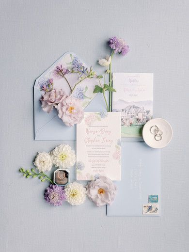 Lush garden wedding at the Newcastle Golf Club. Florals by Callarose & Co. Pastel Wedding Stationery, Pastel Blue Wedding, Photo Moodboard, Wedding Day Invitations, Colorful Wedding Invitations, Honey Wedding, Aisle Flowers, Scottsdale Wedding, Card Photography