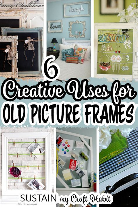 Using photo frames for photos is so passe. Check out these 6 creative old picture frame ideas before you put thes to the curb! Things You Can Make With Picture Frames, Update Old Picture Frames, Uses For Old Picture Frames, Upcycle Photo Frames, Things To Do With Picture Frames, Old Frames Ideas, Ideas For Old Picture Frames, Decorating Picture Frame Ideas, Picture Frame Repurpose