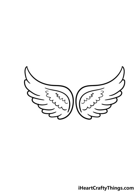 Angel Wings Line Art, Angel Wings Drawing Easy, Travis Scott Tattoos, Wings Line Art, Angel Wing Drawing, Draw Angel Wings, Travis Scott Tattoo, How To Draw Wings, Draw Angel