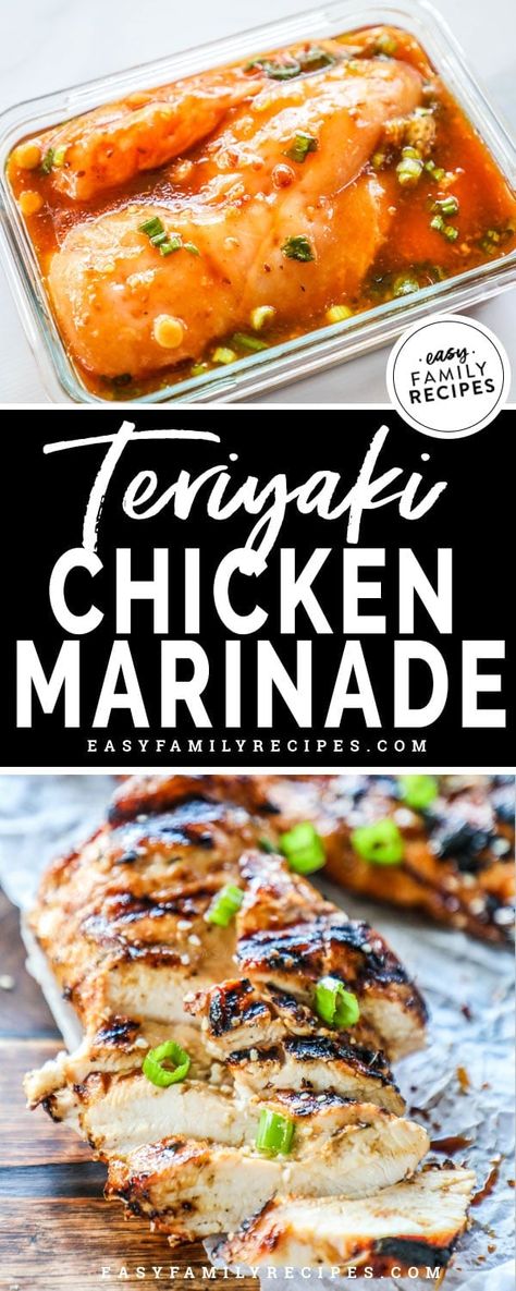 Asian Marinade For Chicken, Teriyaki Chicken Marinade, Honey Teriyaki Chicken, Easy Chicken Marinade, Baked Teriyaki Chicken, Grilled Chicken Tenders, Teriyaki Marinade, Marinating Chicken Breast, Chicken Marinade Recipes