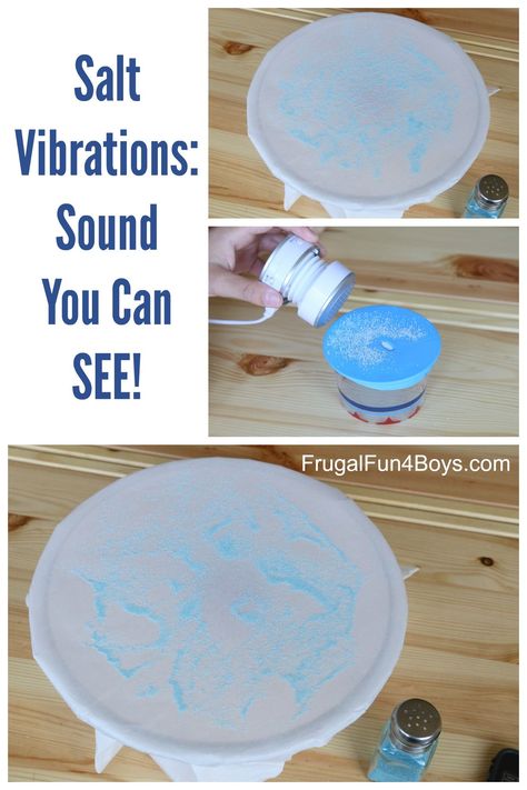 Salt Vibrations:  Sound You Can SEE!  Use salt and a speaker to make patterns - pretty cool science. Sound Experiments, Kids Programs, Science Demonstrations, Science Experience, Sound Science, Kid Science, 1st Grade Science, First Grade Science, Music Project