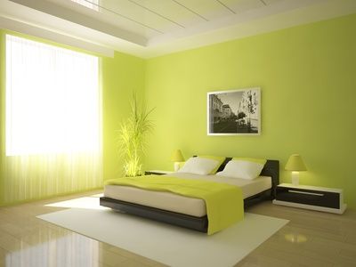 9 Accents for Every Bedroom: Artwork Lime Green Bedroom, Green Bedroom Colors, Lime Green Bedrooms, Green Bedroom Walls, Green Bedroom Design, Beautiful Bedroom Colors, Room Color Combination, Indian Bedroom Decor, Living Room Wall Color