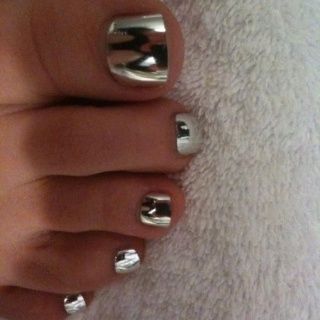 Chrome Toes, Toes Ideas, Mainstream Sellout, Black Chrome Nails, Black Toe Nails, Nails Chrome, Shoe Nails, New Nails, Pink Nail Designs