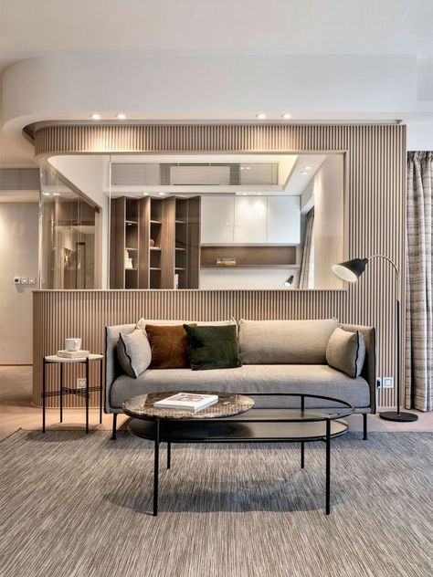 Architectural curves inform the design of this spacious and luxurious Hong Kong abode. By Comodo Interior Design Hong Kong Interior Design, Hong Kong Apartment, Living Room Storage, Apartment Interior Design, Apartment Interior, Garden Inspiration, Outdoor Sofa, Hong Kong, Outdoor Furniture