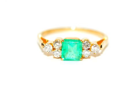 Smaragd Ring, Antique Jewelry Rings, Estate Ring, Emerald Ring Gold, Green Ring, Estate Rings, Emerald Diamond Ring, Gold Statement Ring, Colombian Emeralds