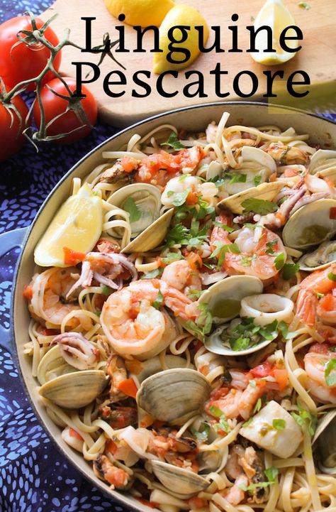 Clam And Mussel Pasta, Seafood Mix Recipes Frozen Pasta, Italian Seafood Pasta Recipes, Linguine Pescatore Recipe, Mixed Seafood Pasta, Seafood Linguine Recipe, Seafood Linguini, Italian Seafood Pasta, Clams And Mussels