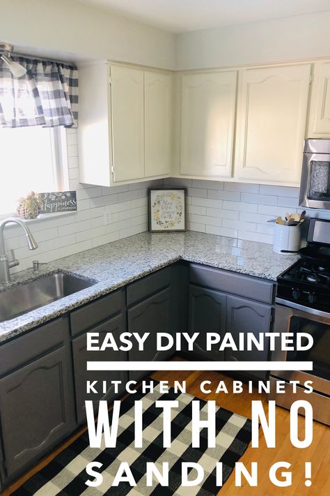 Sand Cabinets, Easy Kitchen Makeover, Painting Cabinets Diy, Paint Your Kitchen Cabinets, Cabinets Remodel, Rethunk Junk Paint, Diy Kitchen Cabinets Painting, Rethunk Junk, Simple Kitchen Remodel