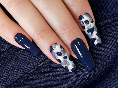 Dallas Cowboys Nail Designs, Cowboys Nails, Dallas Cowboys Nails, Lion Nails, Cowboy Nails, Football Nails, Camo Nails, Shape Chart, Makes You Beautiful