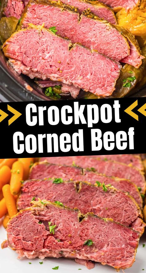 Crockpot Corned Beef Brisket and Cabbage Beef Lunch Ideas, Easiest Recipes Ever, Crock Pot Corned Beef, Crock Pot Corn, Slow Cooker Corned Beef, Corn Beef, Easiest Recipes, Cabbage And Potatoes, Potatoes And Carrots