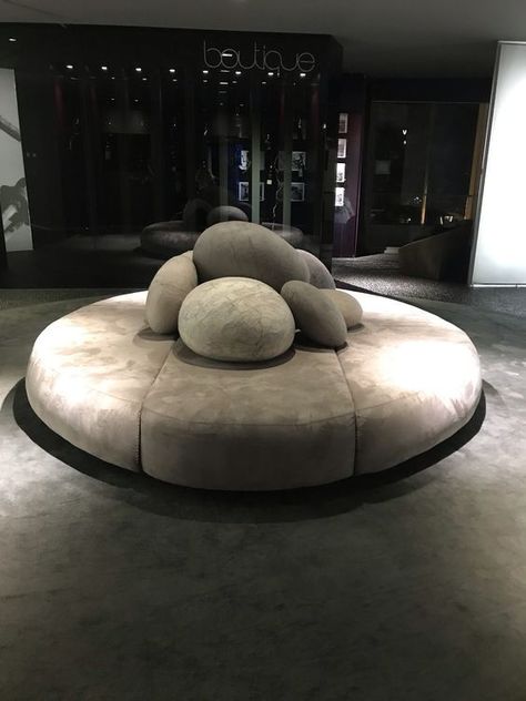 Sofa Interior Design, Round Couch, Circle Sofa, Hall Sofa, Round Swivel Chair, Handmade Sofa, Sofa Interior, Spa Furniture, Sofa Style