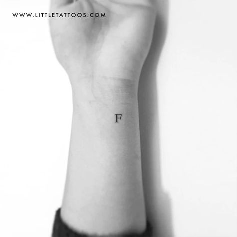 Small F Tattoo, Letter I Tattoo Ideas, Letter F Tattoo Ideas, Tattoo Letra E, F Tattoo Letter Initial, F Tattoo Letter, Letter F Tattoo, Letter E Tattoo, F Lettering