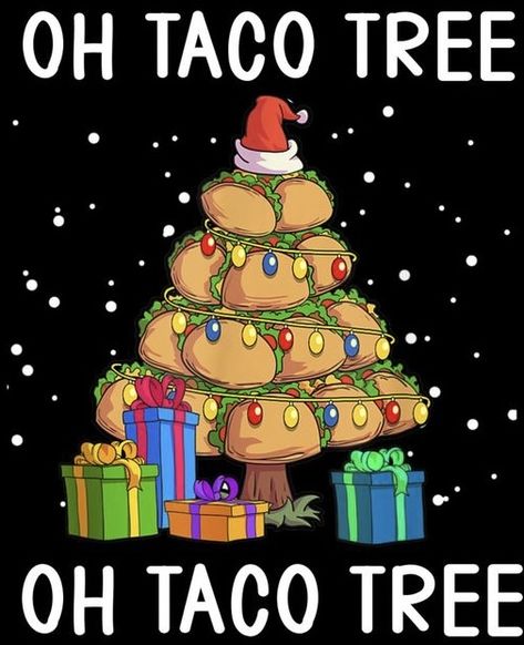 Taco Christmas Tree, Taco Tuesday Decorations, Taco Wallpaper, Art Bingo, Taco Christmas, Taco Board, Christmas Diner, Funny Christmas Jokes, Taco Love