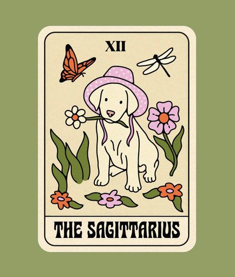 tarot card, witchy, aesthetic, sage green, sagittarius Sagittarius Tarot, 카드 디자인, Graphic Design Fonts, Picture Collage Wall, Tarot Art, Zodiac Art, Arte Inspo, Art Collage Wall, Picture Collage