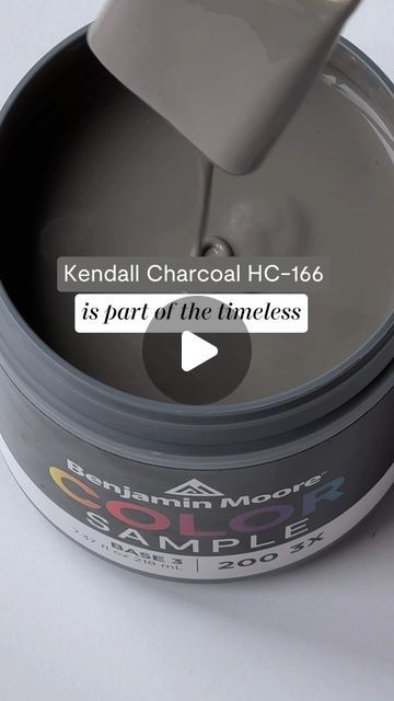 Benjamin Moore on Instagram: "Let’s learn more about Kendall Charcoal HC-166! With its rich, varied undertones, this dark neutral works beautifully with a wide spectrum of colors, and our color expert Anastasia is here to walk you through how to use it. #BenjaminMoore #Paint #Home #DIY #PaintColors  #InteriorDesign #HomeRenovation" Matte Gray Wall Paint, Benjamin Moore Charcoal Slate, Storm Cloud Gray Benjamin Moore, Kendall Charcoal Benjamin Moore, Benjamin Moore Kendall Charcoal, Charcoal Color Palette, Dark Gray Paint Colors, Charcoal Grey Paint, Kendall Charcoal