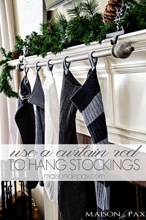 How To Hang Christmas Stocking On Mantel, How To Hang Stockings On Fireplace, Hanging Christmas Stockings On Mantel, How To Hang Stockings On Mantel, Hanging Stockings On Mantel, Hang Stockings On Mantel, Stocking Hanging Ideas No Fireplace, Diy Stocking Holder, Stocking Holders For Mantle