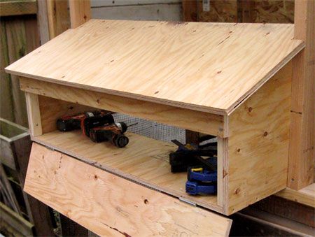 Roof of Nesting Box Chickens Coop, Farm Dream, Nest Boxes, Chicken Pen, Chicken Nesting Boxes, Chicken Coup, Coop Ideas, Chicken Ideas, Coop Design