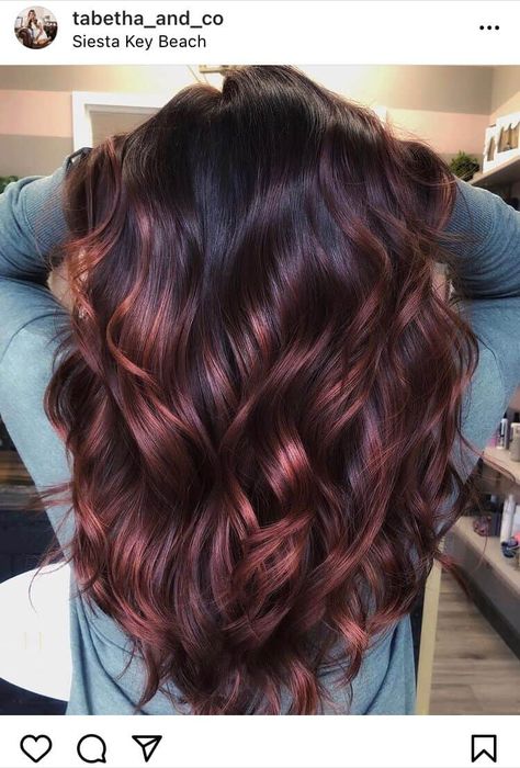 Fun Balayage Hair, Red Balayage Hair, Red Balayage, Wine Hair, Brown Hair Balayage, Burgundy Hair, Sarasota Fl, Red Hair Color, Hair Color Balayage