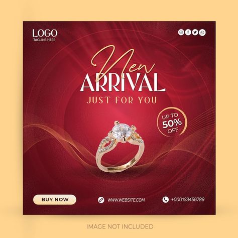 Jewelry Posts Instagram, Jewelry Social Media Design, Jewelry Ads Creative, Jewellery Social Media Post, Jewelry Social Media Post, Jewellery Creative Ads, Jewelry Poster Design, Template Background Design, Jewellery Banner