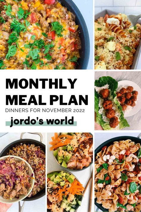 November Meal Plan, Meal Plan Calendar, Healthy Delicious Dinner, Plan Calendar, Jordan Smith, Weekly Meal Plan Template, Macro Meal Plan, Monthly Meal Plan, Frugal Meal Planning