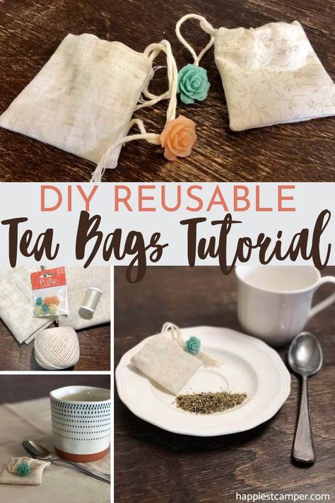 Love drinking tea at any time of the day? If you're a beginner at sewing, this Reusable Tea Bags tutorial will definitely be right up your alley! This is a great Zero waste project for making tea bags. Click here to follow along this step-by-step tutorial and start making these super cute reusable tea bags. Reusable Zero Waste Project for beginners. How To Make Tea Bags, Reusable Tea Bags, Diy Tea Bags, Sustainable Diy, 2023 Recipes, Diy Tea, Tea Cozies, Making Tea, Tea Making