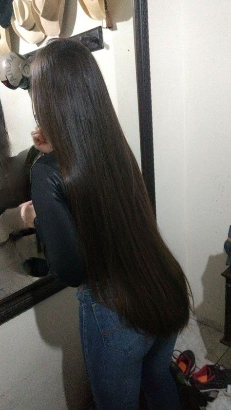 #longhair Shiny Hair Aesthetic, Brown Hair Healthy, Dark Straight Hair, Dark Brown Long Hair, Longest Hair, Healthy Shiny Hair, Gorgeous Braids, Long Shiny Hair, Hair Inspiration Long