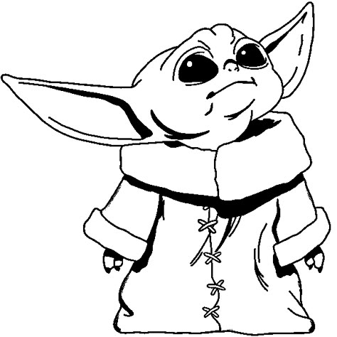 Learn To Draw A Baby Yoda Drawing In 6 Easy Steps. Grogu Black And White, How To Draw Grogu, Grogu Drawing Easy, Star Wars Yoda Drawing, Mandalorian Drawing Easy, Easy Starwars Drawing, How To Draw Baby Yoda, Yoda Drawing Simple, Star Wars Cartoon Drawings