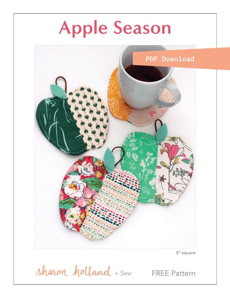 Mug Rug Patterns, Apple Season, Fabric Sewing Patterns, Costura Diy, Small Sewing Projects, Diy Quilt, 자수 디자인, Mini Quilts, Mini Quilt