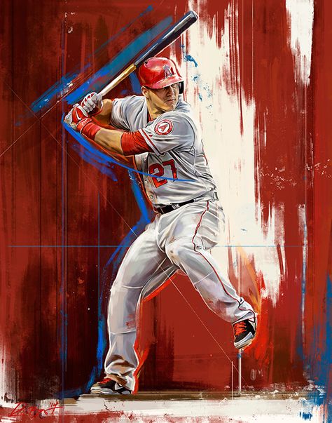 Robert Bruno on Behance Mike Trout Wallpaper, Trout Wallpaper, Sports Edits, Baseball Wallpaper, Sport Graphics, Sports Painting, Vintage Inspired Wall Art, Anaheim Angels, Angels Baseball