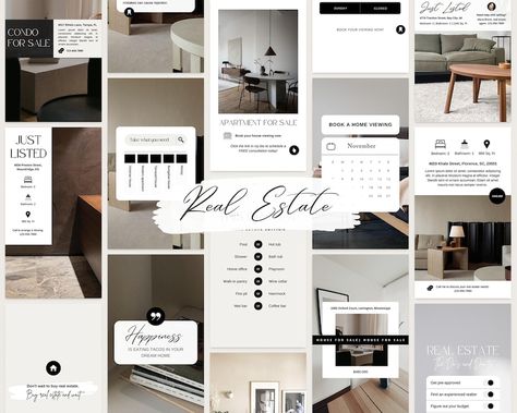 Real Estate Instagram Template Real Estate Story Template Real - Etsy Indonesia Realtor Social Media Content, Real Estate Story, Etsy Shop Logo, Realtor Instagram, Cohesive Instagram Feed, Real Estate Instagram, Insta Layout, Realtor Social Media, Etsy Branding