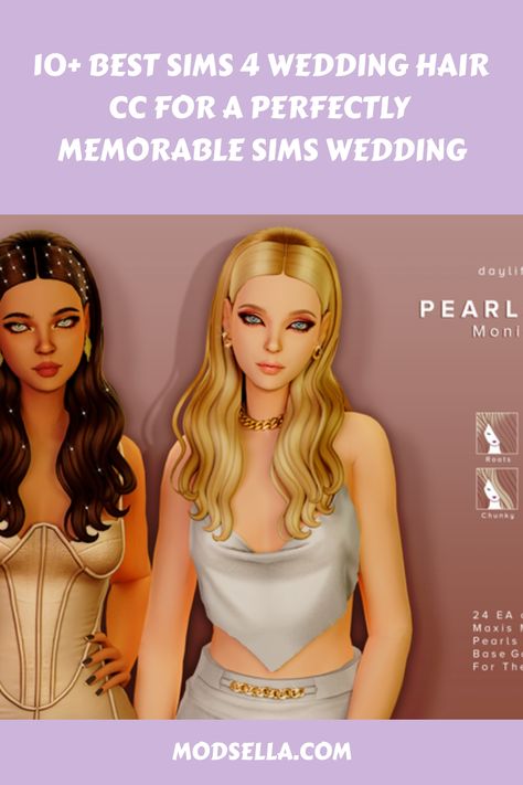 10+ Best Sims 4 Wedding Hair CC for a Perfectly Memorable Sims Wedding Sims 4 Cc Wedding Hair Maxis Match, Sims 4 Cc Wedding Hair, Wedding Hair Sims 4, Sims 4 Wedding Hair, Cc Furniture Sims 4, Maxis Match Cc Sims 4, Shoes Sims 4 Cc, Cc Clothes Sims 4, Sims Wedding