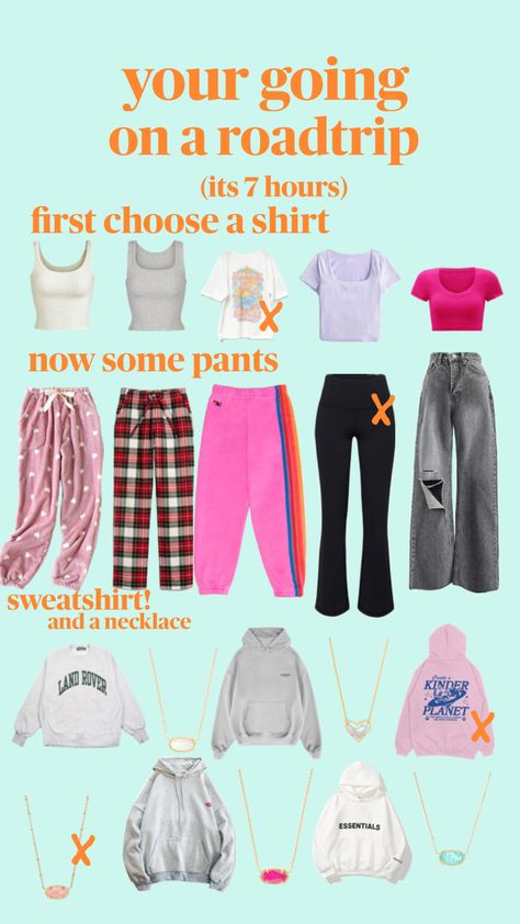 Road Trip Aesthetic Outfit, Roadtrip Outfit, Roadtrip Outfits, Cute Fits For School, Road Trip Kit, Road Trip Outfit, Preppy Brands, Pick Outfits, Outfit Upgrade