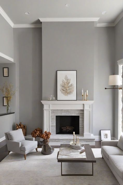 Are you wondering if Repose Gray (SW 7015) is the perfect wall paint color for your fireplace room? Discover trendy décor ideas and daily routines from an interior designer in this insightful post. #Ad #homedecor #homedesign #fixhome #Painthome #interiorarchitecture Wall Colors Green Room Colors Bright Room Colors Home Renovation Home Remodeling Modern Paint Colors Gray Walls White Fireplace Living Room, Repose Gray Accent Wall, Fireplace Accent Wall Ideas Paint Colors, Repose Grey Living Room, Repose Grey Coordinating Colors, Repose Gray Living Room, Repose Gray Coordinating Colors, Repose Gray Walls, Gray Living Room Paint Colors