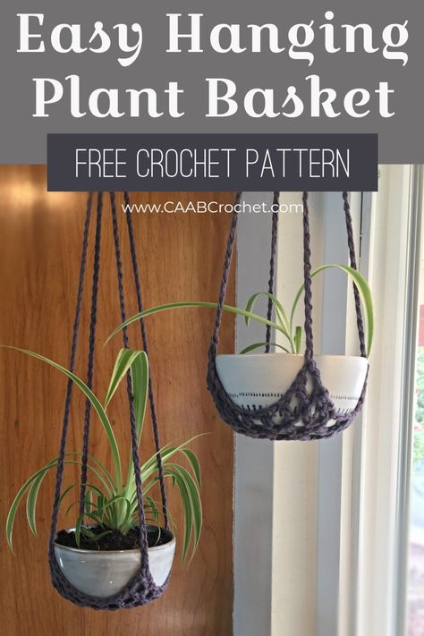 Crochet Plant Hanger, Macrame Plant Hanger Patterns, Confection Au Crochet, Easy Crochet Patterns Free, Diy Plant Hanger, Basket Pattern, Crochet Plant, Crochet Basket Pattern, Crochet Buttons