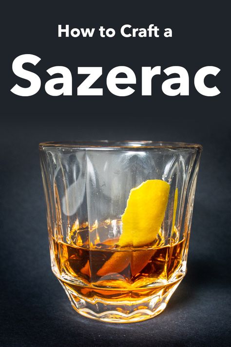 Follow our easy recipe and craft a classic Sazerac cocktail at home in just five minutes. | Sazerac cocktail | Sazerac cocktail | New Orleans cocktail | classic cocktail | mardi gras cocktail | pre-prohibition cocktail Sazerac Cocktail Recipe, New Orleans Cocktails Recipes, Sazerac Recipe, Mardi Gras Dinner, Mardi Gras Cocktails, Alcoholic Recipes, Sazerac Cocktail, Food From Different Countries, Mommy Juice