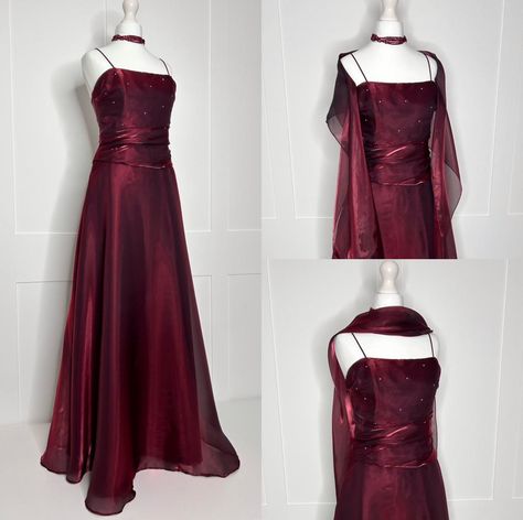 Prom Dress Y2k, Evening Gown Pattern, Fairy Prom Dress, Vintage Dresses For Sale, Dress With Scarf, Princess Evening Dress, Vintage Prom Dress, Satin Evening Gown, Princess Prom Dresses