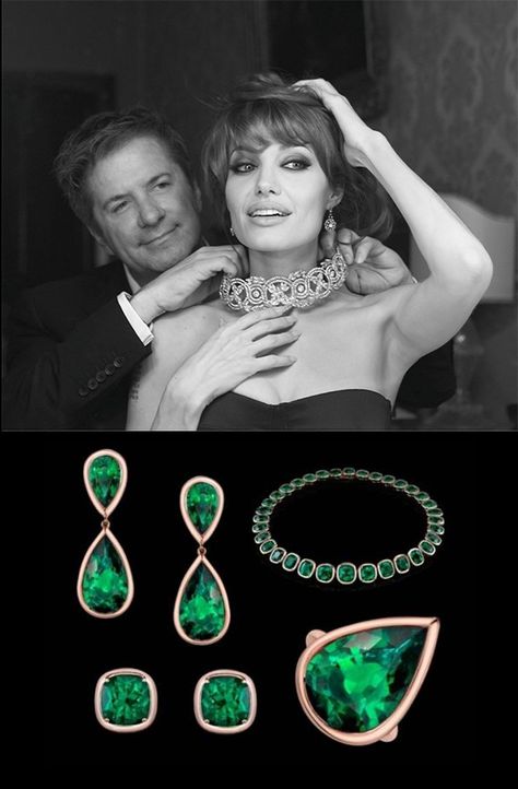 Angelina Jolie Jewelry Collaboration with Robert Procop Robert Procop Jewelry, Angelina Jolie Jewelry, Simpson Costume, Celebrities Jewelry, Emerald Set, Jewelry Knowledge, Diamond Accessories, Tiaras Jewellery, Celebrity Jewelry