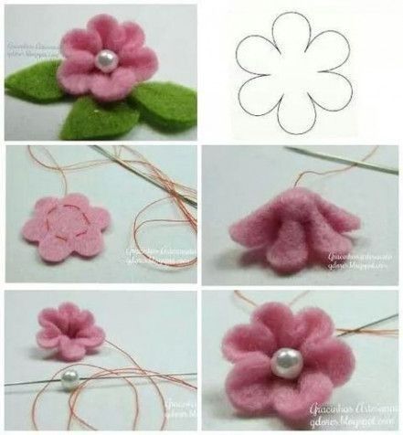 Felt Flowers Diy, Diy Flores, Popsicle Stick Crafts, Cloth Flowers, Felt Patterns, Fabric Flowers Diy, Felt Diy, Felt Fabric, Flower Tutorial