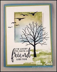 The Serene Stamper: Sheltering Tree Card Tutorial & Video Stampin Up Sheltering Tree, Sheltering Tree Stamp Set, Tree Tutorial, Christmas Tree Card, Lovely As A Tree, Nature Card, Tree Stamp, Tree Cards, Card Tutorial