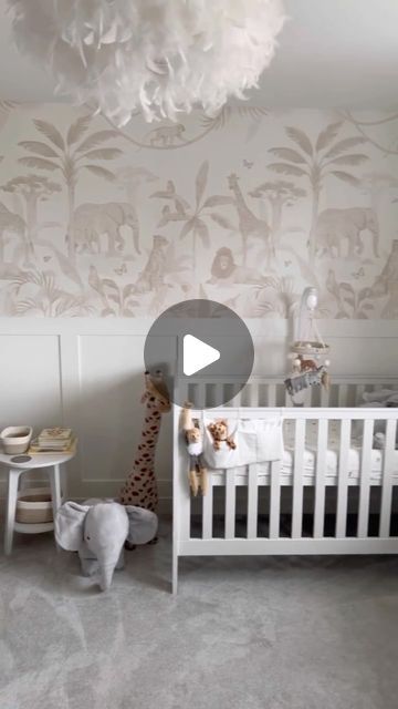 Munks and Me on Instagram: "A gorgeous before & after of this space where the beauty of our wallpaper is revealed 🤎

Thanks @homeofcarliles for capturing this so beautifully, this room is an absolute dream come true. 🤍

Featuring our African Safari, Neutral mural.
www.munksandme.com
.⁣
.⁣
.⁣
#munksandme #munksandmewallpaper #worldwidedelivery #nurserywallpaperuk #nurserywallart #nurseryinteriors #nurserywallpaper #nurserydecor #wallpaper #wallpaperdecor #wallpaperdesign #wallpapers 
#safariwallpaper #safariroom #safariroomdecor #safaristyle #SafariNursery #africaninspirednursery" Munks And Me, Toddler Room Wallpaper, Girls Safari Nursery, Neutral Mural, Girl Jungle Nursery, Neutral Safari Nursery, Safari Room Decor, Safari Nursery Girl, Girl Nursery Wallpaper