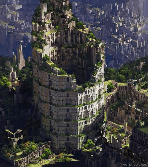 Bangunan Minecraft, Temple Ruins, Minecraft Blueprints, Minecraft Architecture, Fantasy City, Fantasy Castle, Fantasy Setting, Fantasy Places, Minecraft Builds