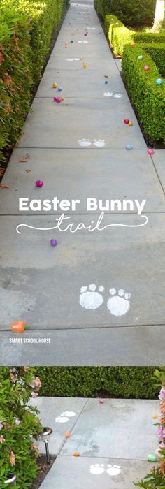 Easter Bunny Footprint Trail - using flour and and an aluminum pan! A fun idea for your egg hunt this spring. Easter Bunny Evidence Ideas, Bunny Paw Prints, Bunny Footprint, Easter Bunny Footprints, Easter Outdoor, Farmhouse Easter Decor, Easter Event, Hippity Hoppity, Easter Games