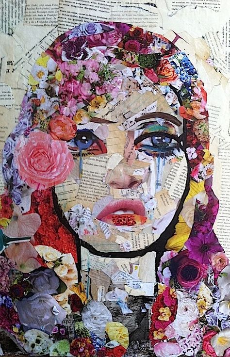 Collage Garage by Katy Hirschfeld ~ It's Droolworthy! Collage Art Ideas, Poster Grafico, Face Collage, Collage Portrait, Newspaper Art, Collage Drawing, Creation Art, Collage Art Projects, Paper Collage Art