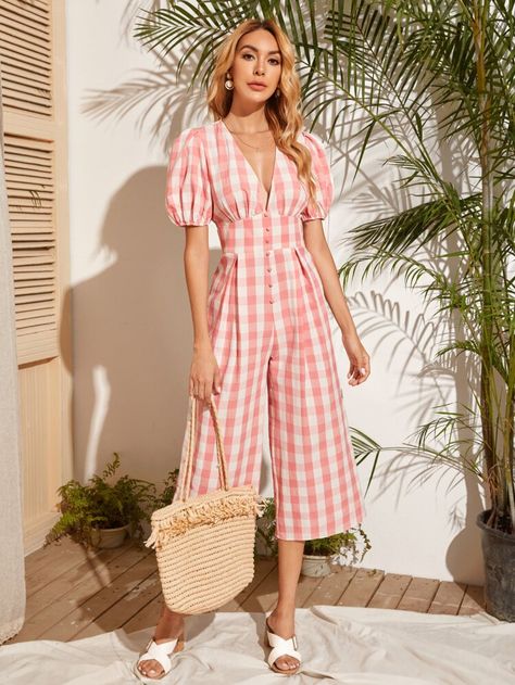 Boho Style Jumpsuit, Plaid Jumpsuit, Style Parisienne, Fashion Tops Blouse, Designer Jumpsuits, Indian Fashion Dresses, Vestido Casual, Jumpsuit Fashion, Girls Fashion Clothes