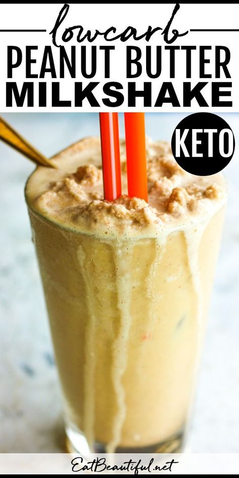 Keto Milkshake, Peanut Butter Milkshake, Health Meals, Eat Beautiful, Keto Shakes, Keto Peanut Butter, Medicine Tips, Keto Drinks, Low Carb Peanut Butter